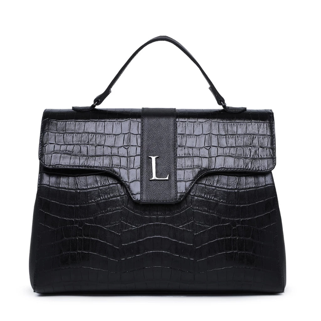 Bolsa de Couro de Legitimo Maleta Loutier Preta