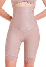 Bermuda Modeladora Abdominal Com Barbatana E Renda Levanta Bumbum Blush