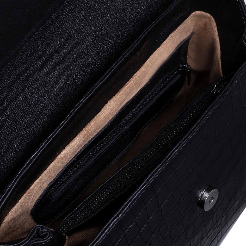 Bolsa de Couro de Legitimo Maleta Loutier Preta