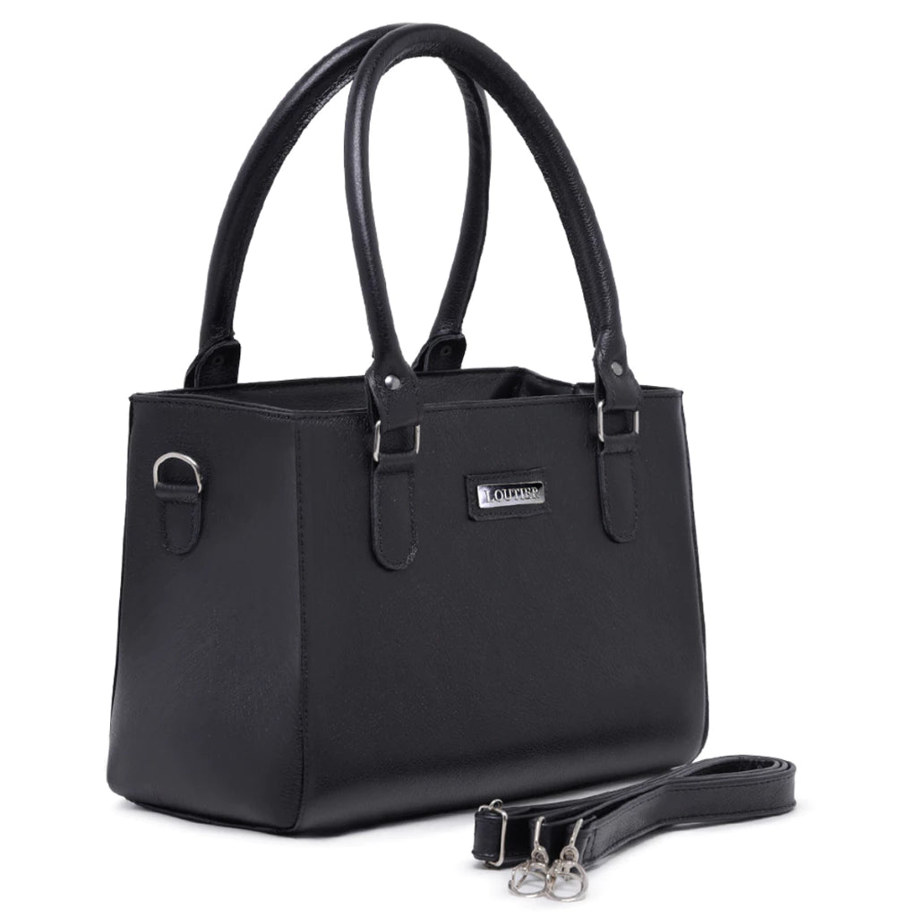 Bolsa de Couro Legitimo Baú Loutier Preta