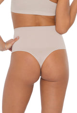 Calcinha Modeladora Cintura Alta Fio Dental Tecido Duplo Afina Cintura Base