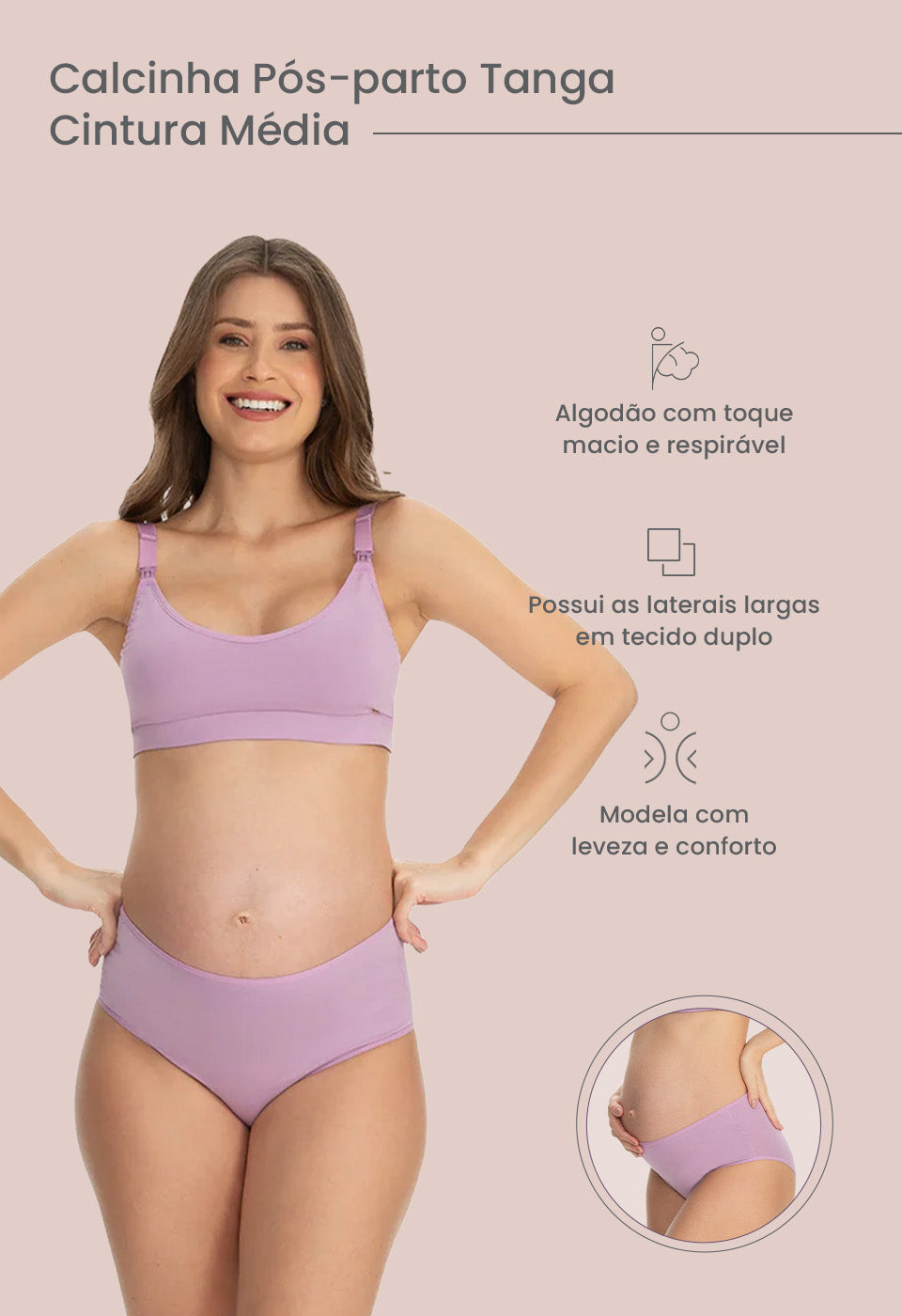 Calcinha Gestante Biquíni Marshmallow