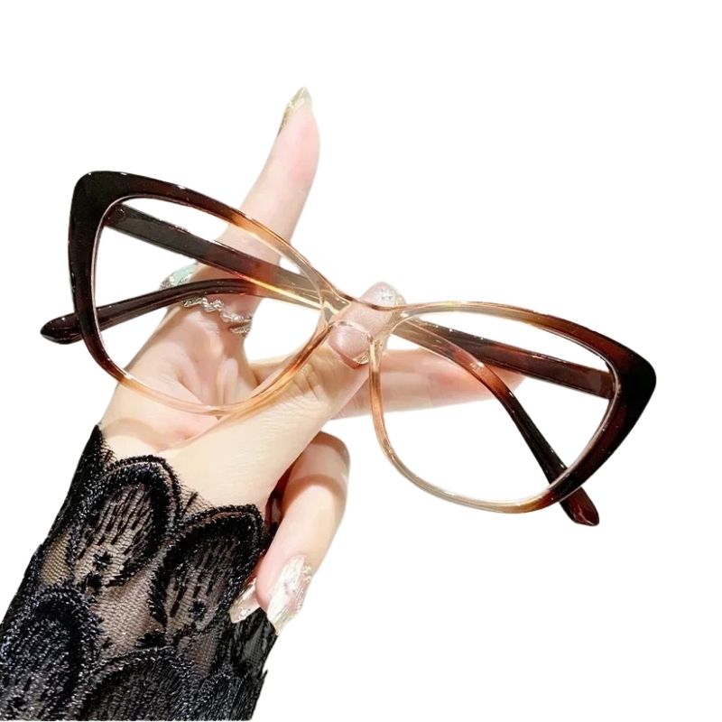 Armação de óculos de grau Feminino Estilo Gatinha Leopardo