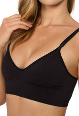 Sutiã Modelador Sustentação Sem Bojo Tecido Duplo Alças Removíveis Valoriza Os Seios Preto