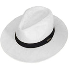 Chapéu Panamá Original Aba Larga 7cm Marrom Claro