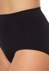 Calcinha Modeladora Cintura Alta Afina Cintura Preto