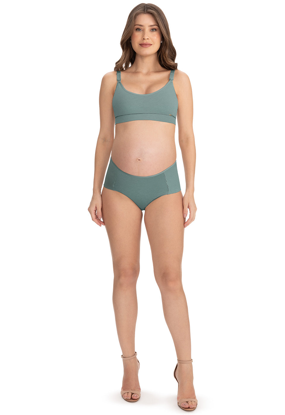 Sutiã Amamentação Sem Bojo Tecido Duplo Menta