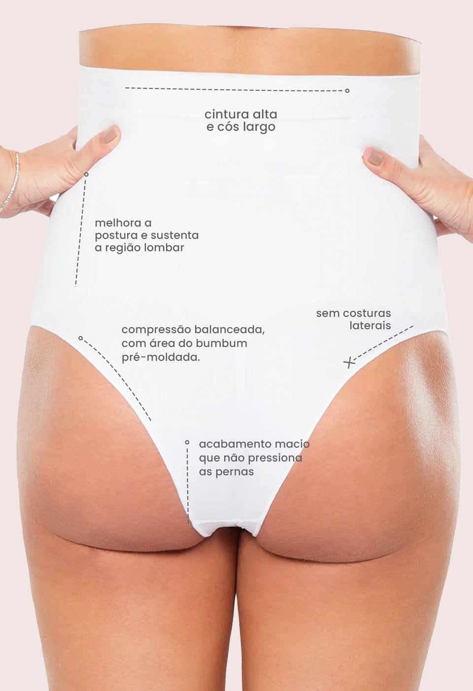 Calcinha Gestante Cintura Alta Branco