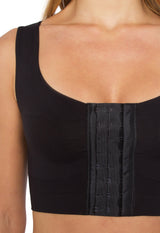 Sutiã Modelador Sustentação Regata Sem Bojo Abertura Frontal Valoriza Os Seios Preto