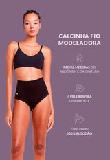 Calcinha Modeladora Cintura Alta Fio Dental Invisível Afina Cintura Rio Negro