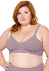 Sutiã Modelador Sustentação Sem Bojo Tecido Duplo Alças Removíveis Valoriza Os Seios Lilac