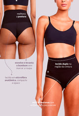 Calcinha Modeladora Cintura Alta Fio Dental Invisível Afina Cintura Rio Negro