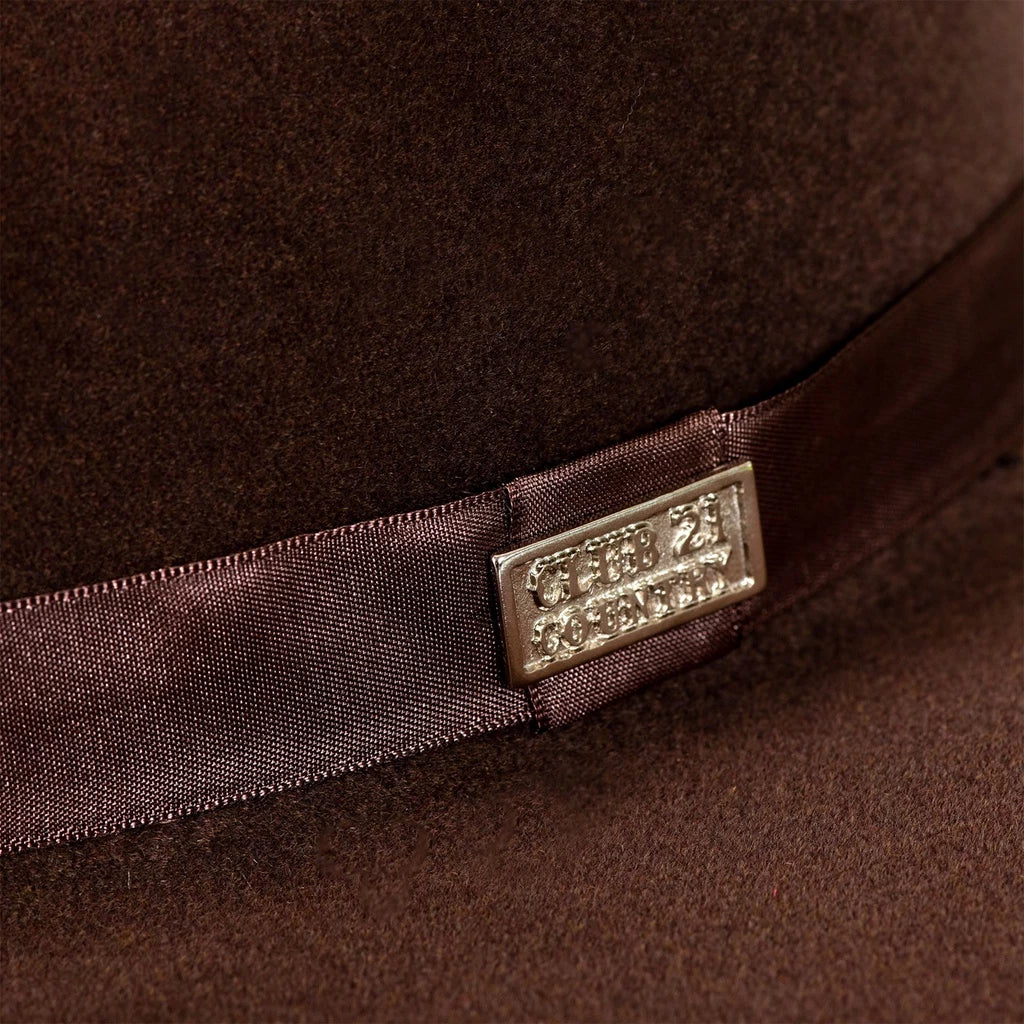 Chapéu Fedora de Feltro Clássico Aba Dura 7cm Marrom