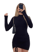 Vestido feminino de manga comprida Slim Fit