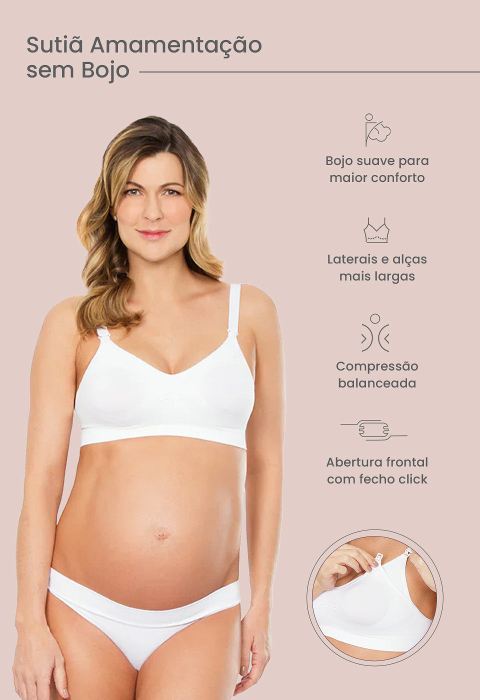 Sutiã Amamentação Sem Bojo Branco