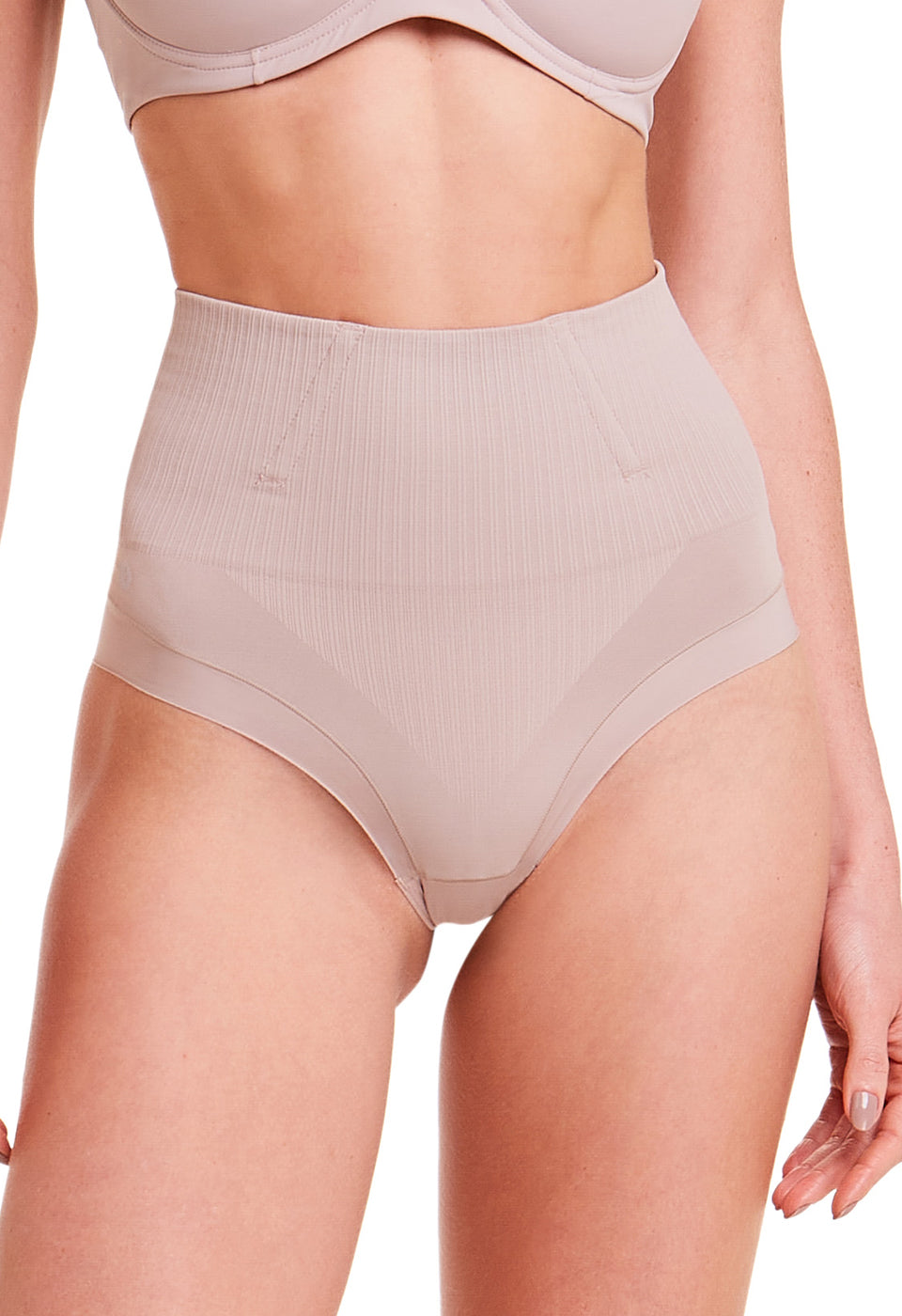 Calcinha Modeladora Cintura Alta Fio Dental Invisível Afina Cintura Cupuaçú