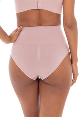 Calcinha Modeladora Cintura Alta Com Barbatana Afina Cintura Blush