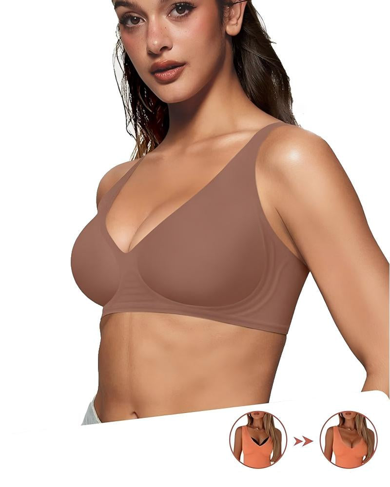 Sutiã sem costura com decote profundo em V