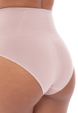 Calcinha Modeladora Cintura Alta Com Barbatana Afina Cintura Blush