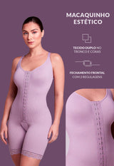 Body Modelador Macaquinho Alça Fina Emana Ameniza Celulite Lilac