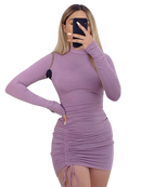 Vestido feminino de manga comprida Slim Fit