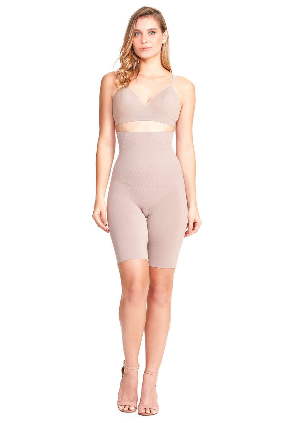 Bermuda Modeladora Abdominal Com Barbatana Afina Cintura Blush