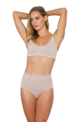 Calcinha Modeladora Cintura Alta Tecido Duplo Afina Cintura Base