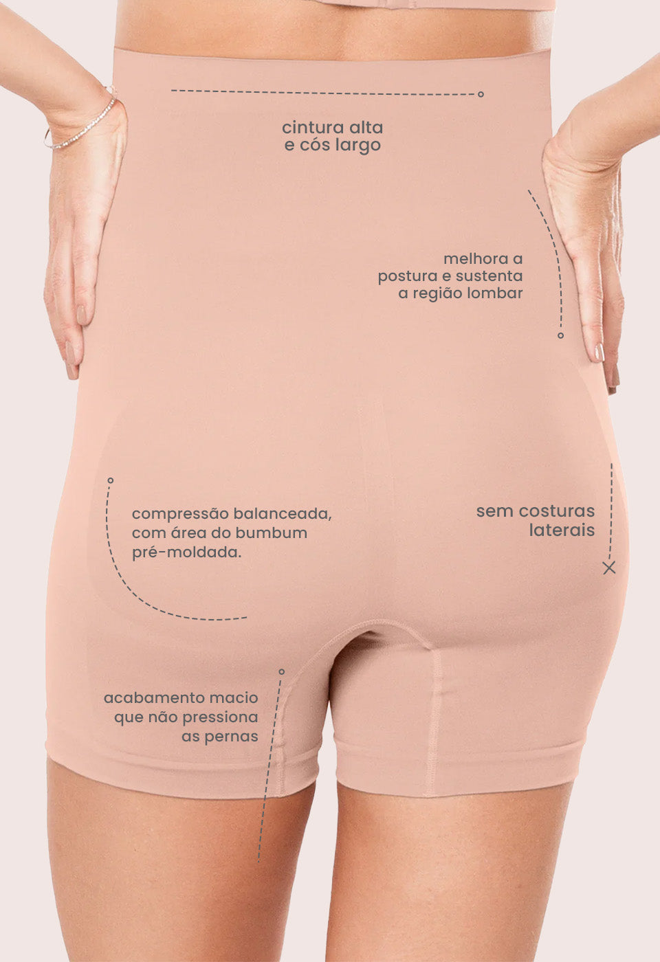 Bermuda Gestante Abdominal Cintura Alta Balm