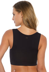 Sutiã Modelador Sustentação Regata Sem Bojo Abertura Frontal Valoriza Os Seios Preto