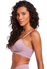 Sutiã Modelador Sustentação Sem Bojo Tecido Duplo Alças Removíveis Valoriza Os Seios Lilac