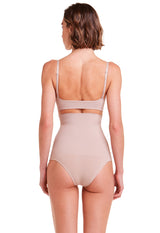 Calcinha Modeladora Abdominal Tanga Tecido Duplo Afina Cintura Base