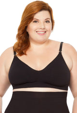 Sutiã Modelador Sustentação Sem Bojo Tecido Duplo Alças Removíveis Valoriza Os Seios Preto