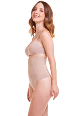 Calcinha Modeladora Abdominal Fio Dental Com Barbatana Afina Cintura Blush