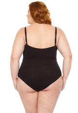 Body Modelador Sem Bojo Afina Cintura Preto