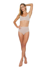 Calcinha Modeladora Cintura Alta Tecido Duplo Afina Cintura Base