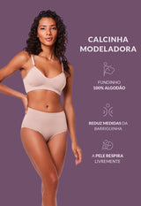 Calcinha Modeladora Cintura Alta Afina Cintura Base