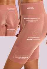 Bermuda Modeladora Cintura Alta Reduz Atrito Nas Coxas Bronzer