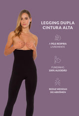 Legging Modeladora Cintura Alta Tecido Duplo Emana Ameniza Celulite Preto