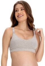 Sutiã Amamentação Sem Bojo Tecido Duplo Mescla