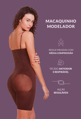 Body Modelador Macaquinho Levanta Bumbum Marrom