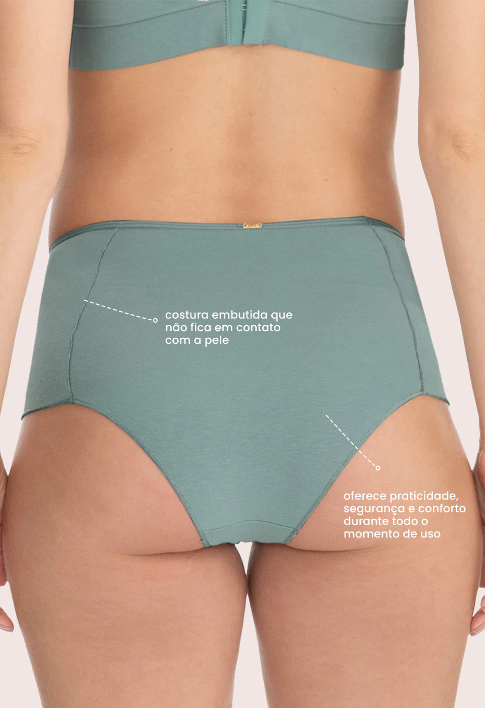 Calcinha Tanga Cintura Média Menta