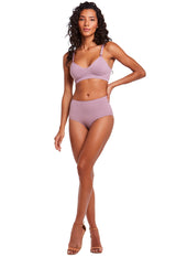 Calcinha Modeladora Cintura Alta Afina Cintura Lilac