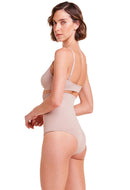 Calcinha Modeladora Abdominal Tanga Tecido Duplo Afina Cintura Base