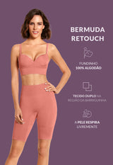 Bermuda Modeladora Cintura Alta Reduz Atrito Nas Coxas Bronzer