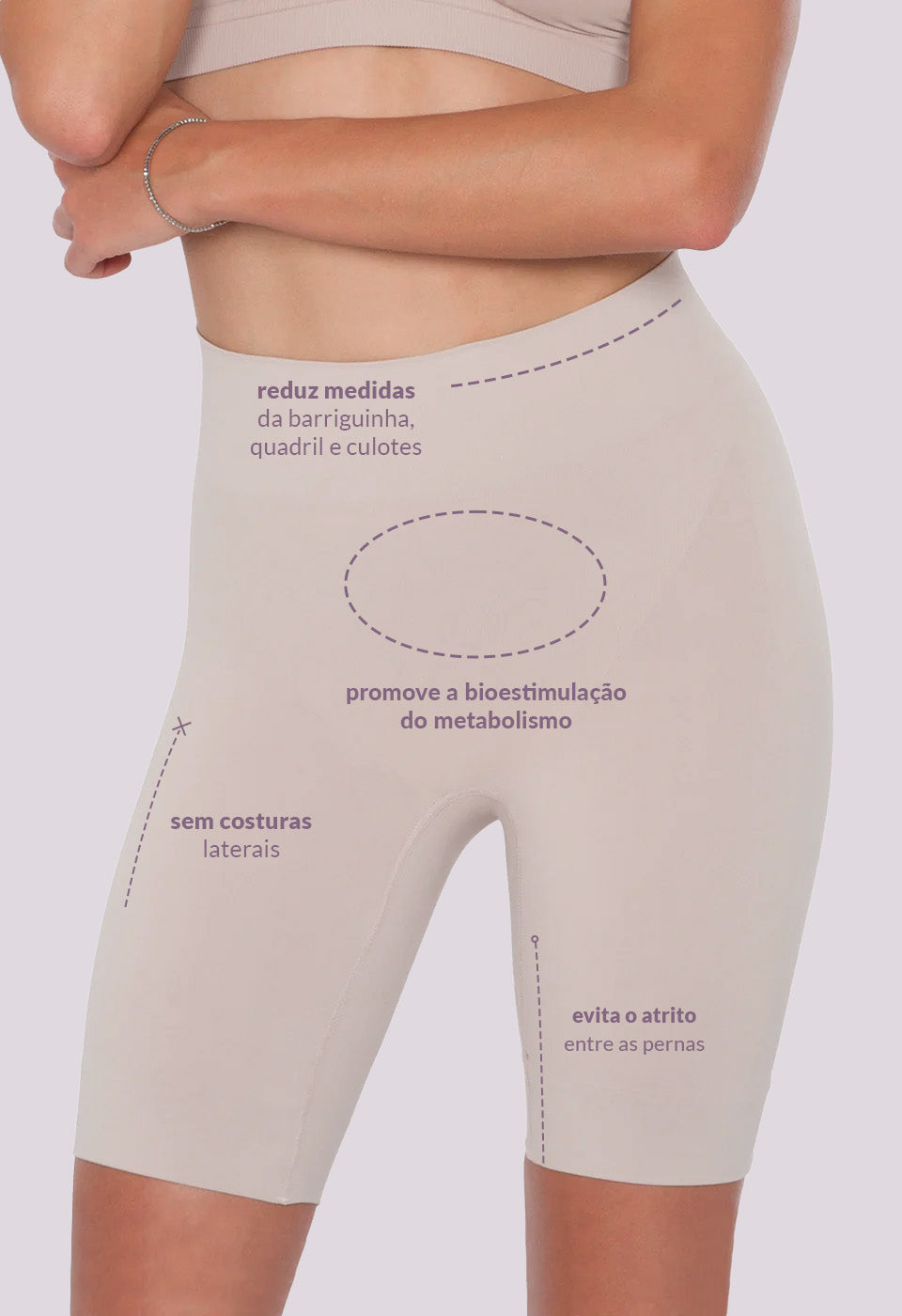 Bermuda Modeladora Cintura Alta Emana Ameniza Celulite Base