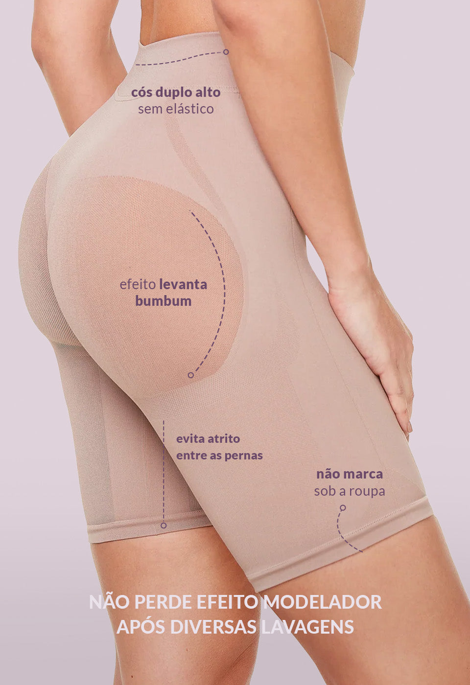 Bermuda Modeladora Cintura Média Levanta Bumbum Base