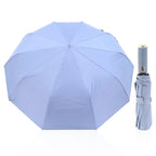 Guarda chuva com lanterna Thunder azul claro, aberto e fechado