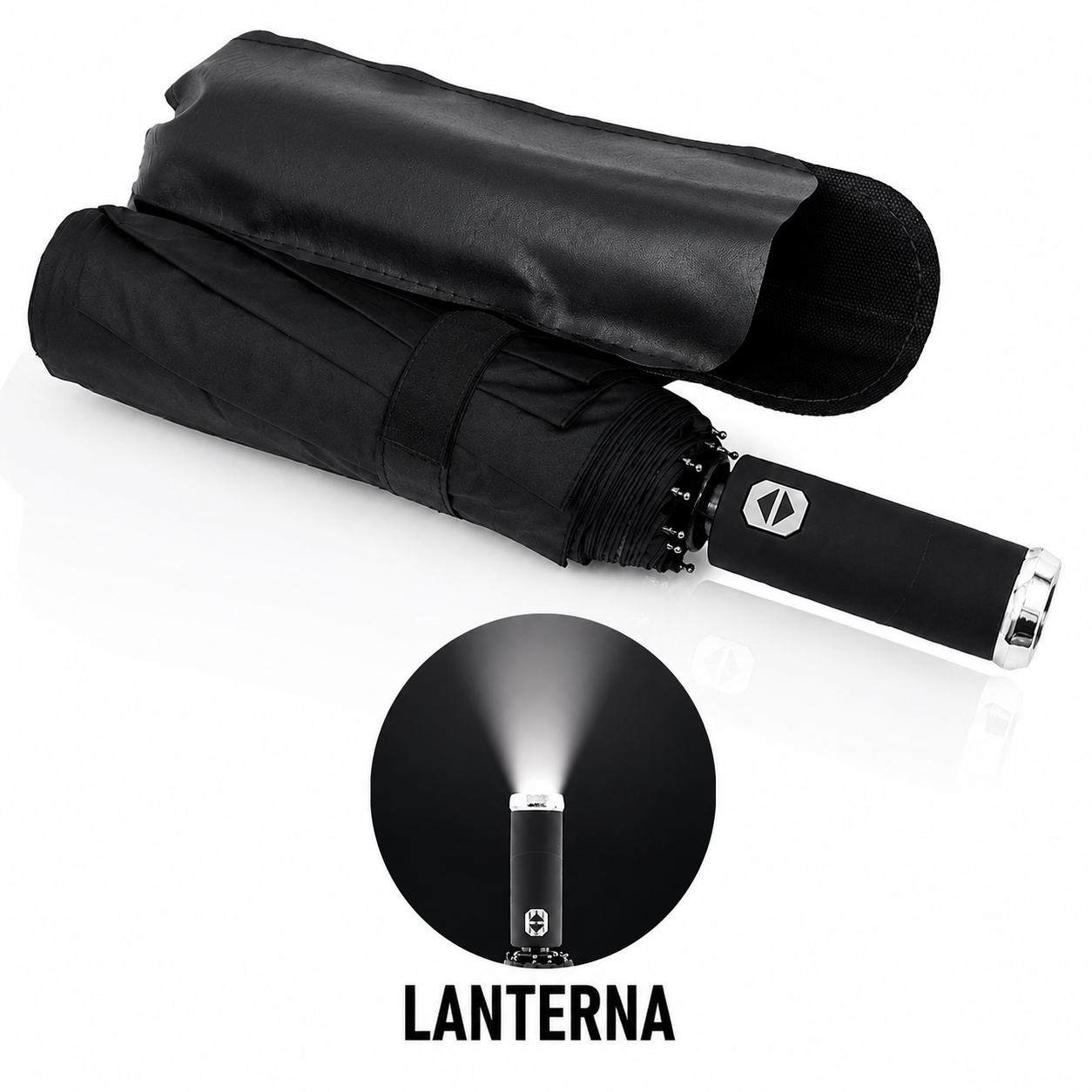 Guarda-Chuva com Lanterna Reforçado e Automático Thunder 116cm