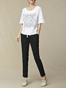 Calça de Linho cintura elástica