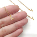 Colar Dourado Golden com pingente de Letras em brilhante